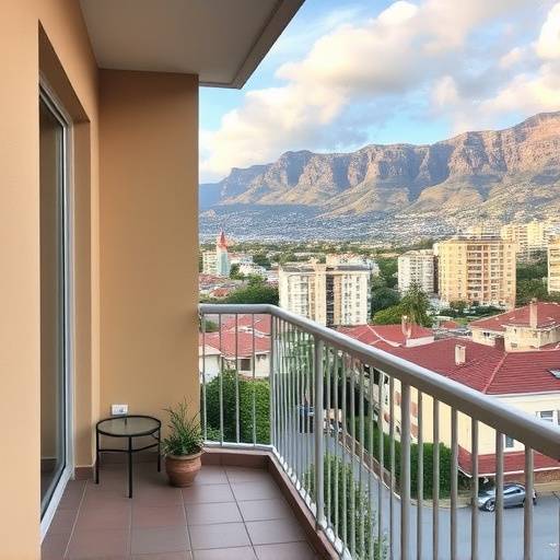Apartment with balcony overlooking Cape Town city center