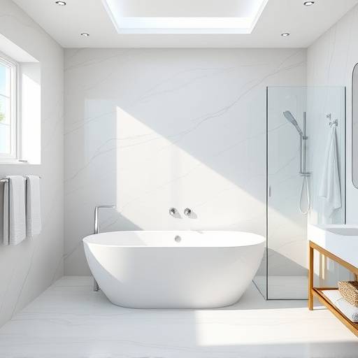 Bathroom interior featuring a soaking tub, separate shower, and modern fixtures